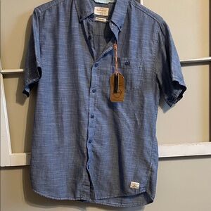 Weatherproof Men's Blue Short-Sleeve Button-Down Shirt